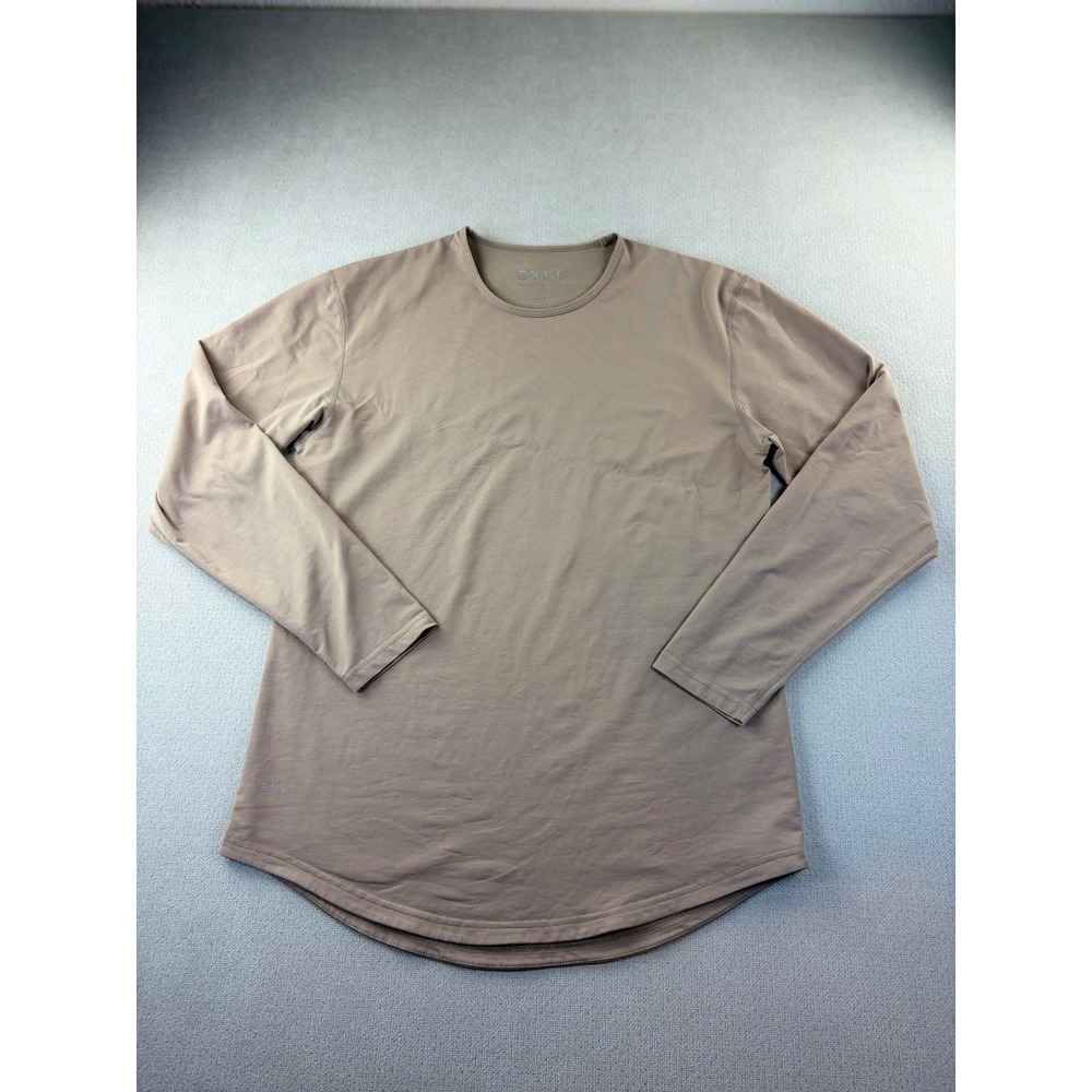 BYLT Basics Drop Cut Long Sleeve Lux Shirt Sand Tan Men's Medium XDC_LS_SND_M